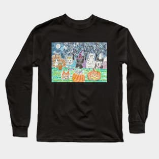 Happy Halloween cats costumes Long Sleeve T-Shirt